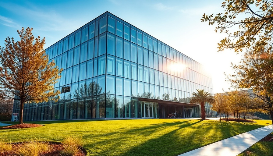 Modern building with thinner than dollar bill glass facade, reflecting sunlight.