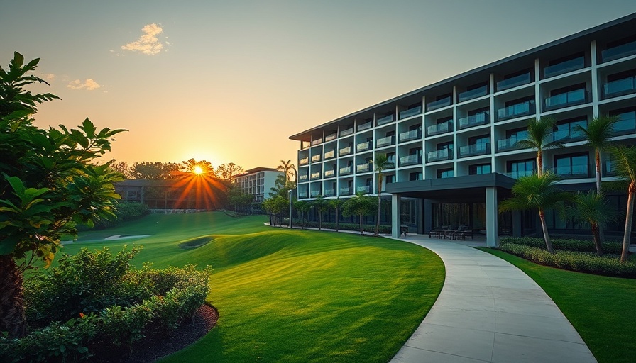 SAVOR Festival DFW 2025 venue at sunrise with lush greenery and golf course.