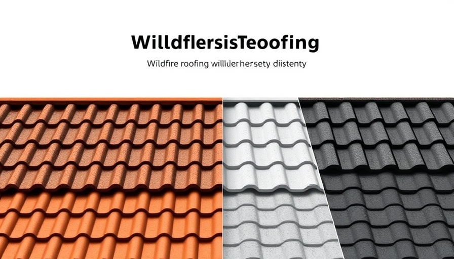Wildfire-resistant roofing materials comparison illustration.