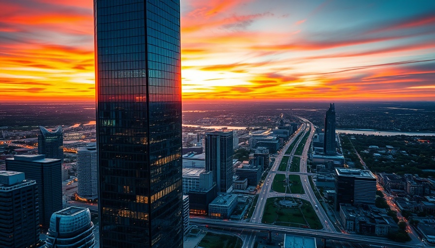 Modern skyscraper and cityscape reflecting commercial construction trends 2025