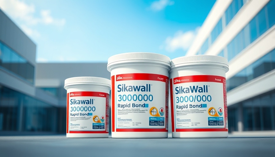 SikaWall-3000 Rapid Bond containers in front of modern building.