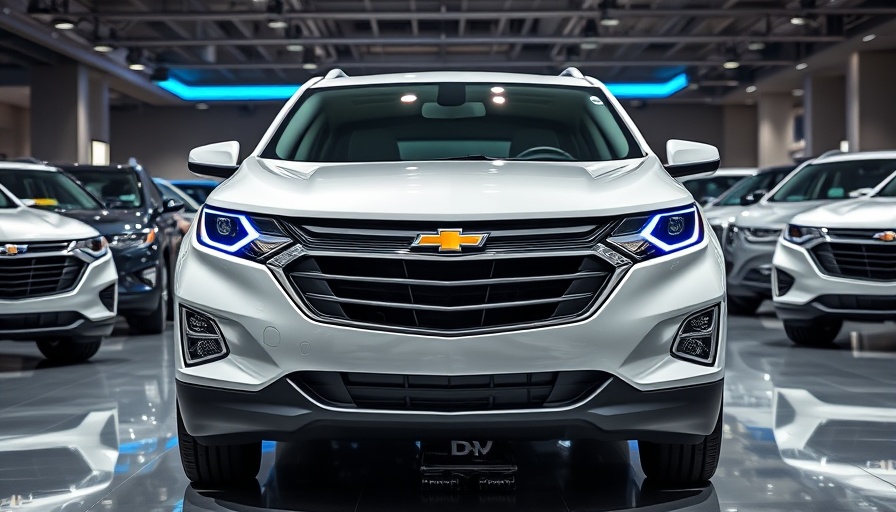 2025 Chevy Equinox EV showcased in a vibrant showroom.