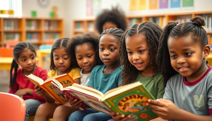 Children in library participating in literacy activity, Fort Worth ISD.