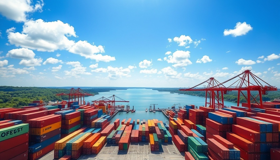 Modern port construction in Africa with colorful containers.