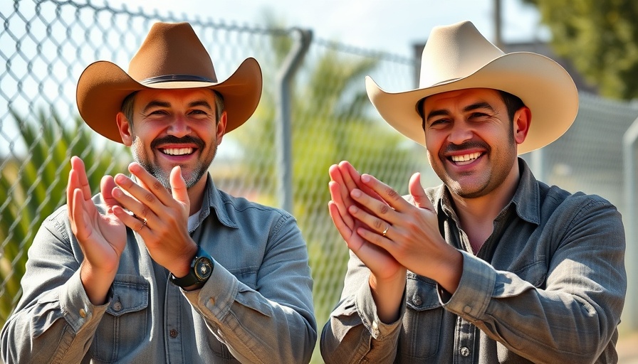 Men in cowboy hats, smiling and clapping at USA Film Festival Dallas.