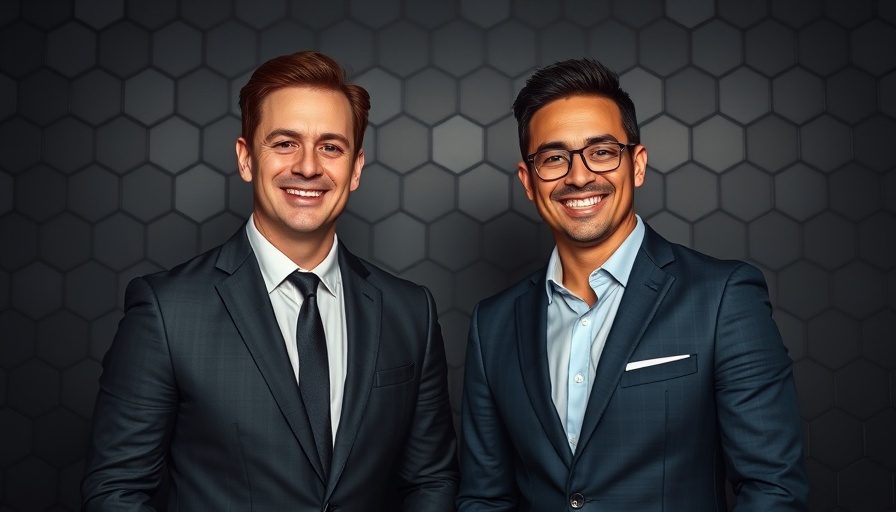 Caterpillar Leadership Change: two executives in suits smiling.