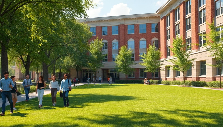 TCU campus renovations with students walking on sunny day.