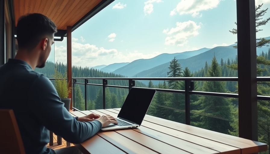 Home Libraries for Working From Home with scenic balcony view.