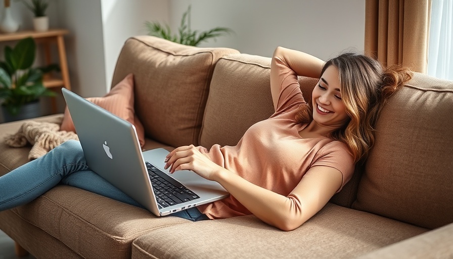Woman working on a couch illustrating occupational health and safety strategies.