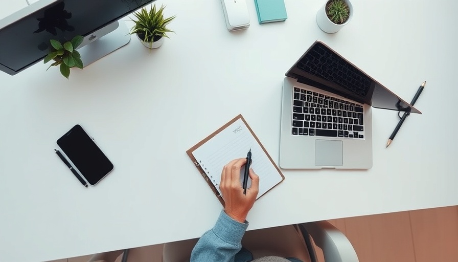 Person using a laptop and writing notes, illustrating Construction Payment Software Benefits.