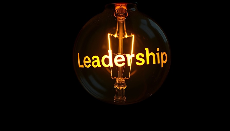 Illuminated bulb with Leadership text inside, conscious leadership.