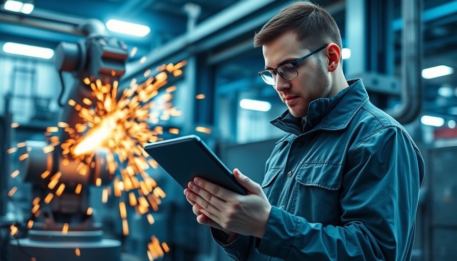 Engineer uses Manufacturing Resource Planning Software to control robotic machinery.