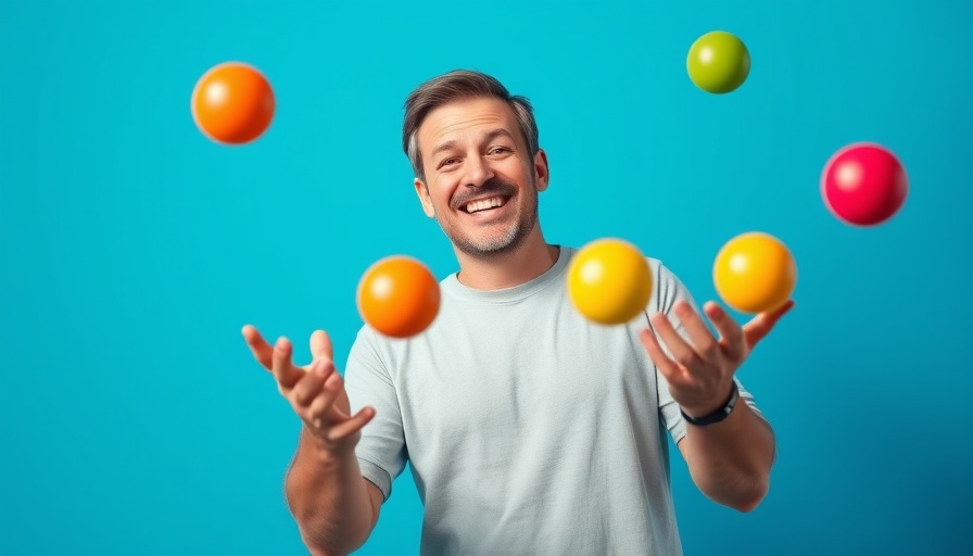 What is a project manager podcast cover with man juggling.