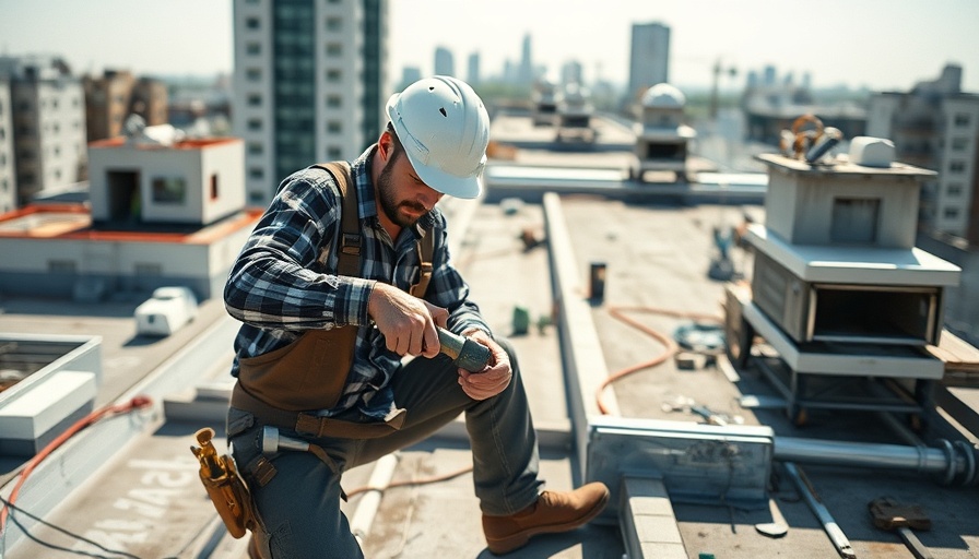 Construction worker roofing, highlighting rising material prices.