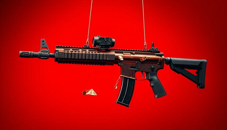 Symbolic firearm art installation representing legacy of unwanted firearms.