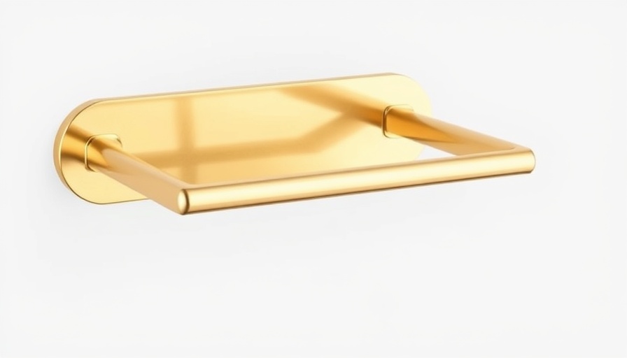 Elegant polished gold towel warmer with sleek design.