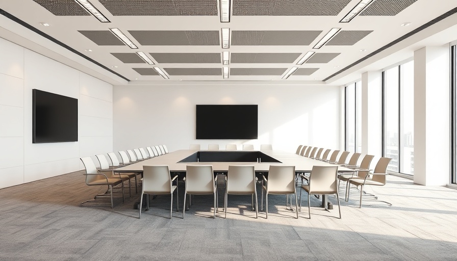 Efficient workplace design with modern conference room setup.