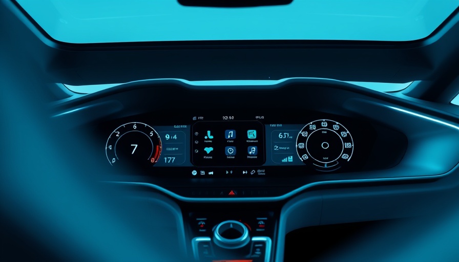 Sleek futuristic car dashboard with digital interface, Forvia innovations.