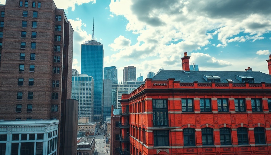 Historic brick building with cityscape backdrop, showcasing Bill O’Neil Construction Leadership.