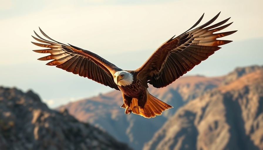California Golden Eagle Conservation: Eagle soaring over natural landscape