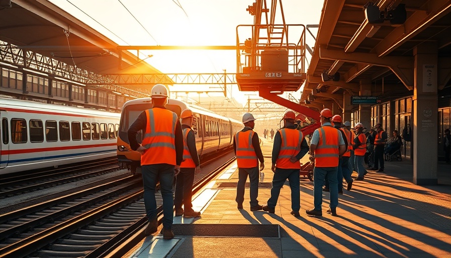 Construction workers at train station in early morning, showcasing uncertainties in construction technology.