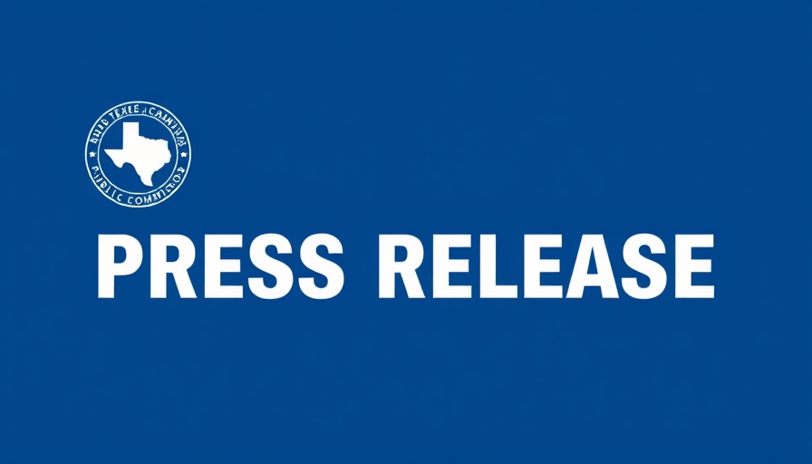 Texas commission press release banner on Extra High Voltage Transmission Lines ERCOT.