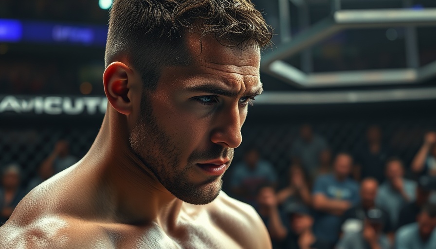 UFC fighter intense expression at Atlanta fight card.