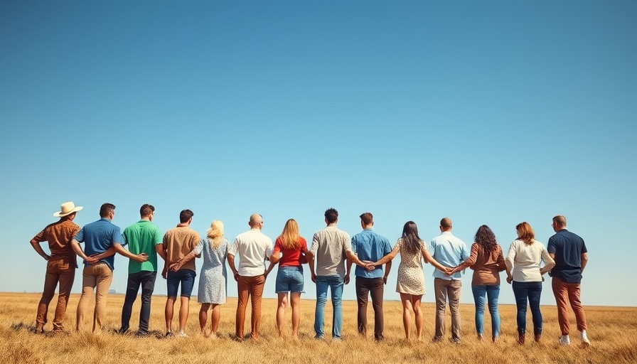 Diverse group in field, representing solidarity and safety acknowledgement.
