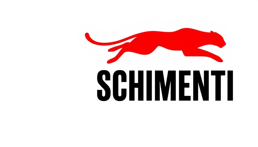 Red cheetah silhouette with bold black text logo design.