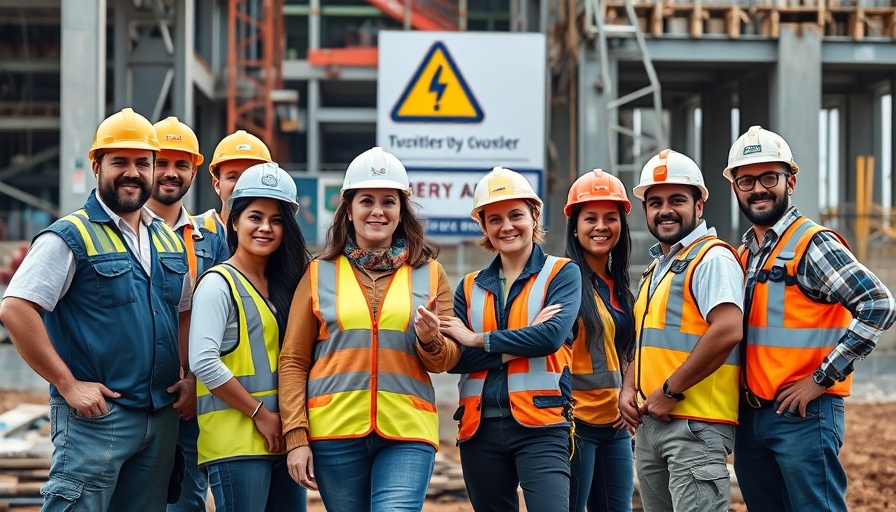 Construction Safety Week 2025: Workers in safety gear at site.