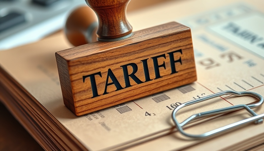 Close-up of 'TARIFF' stamp on document related to Proposed Film Tariff.