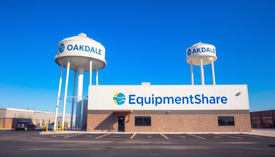 EquipmentShare joins Joliet Chamber of Commerce with building and water tower.