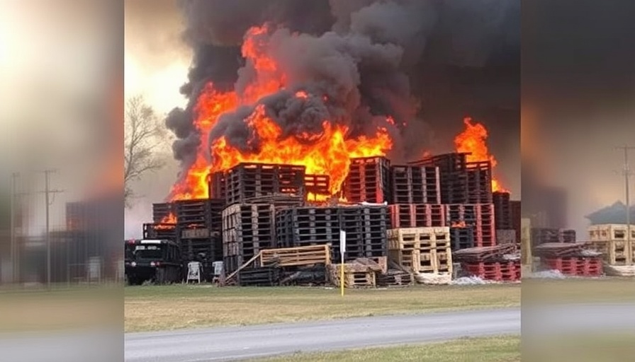 Large stack of pallets catches fire in Southern Dallas
