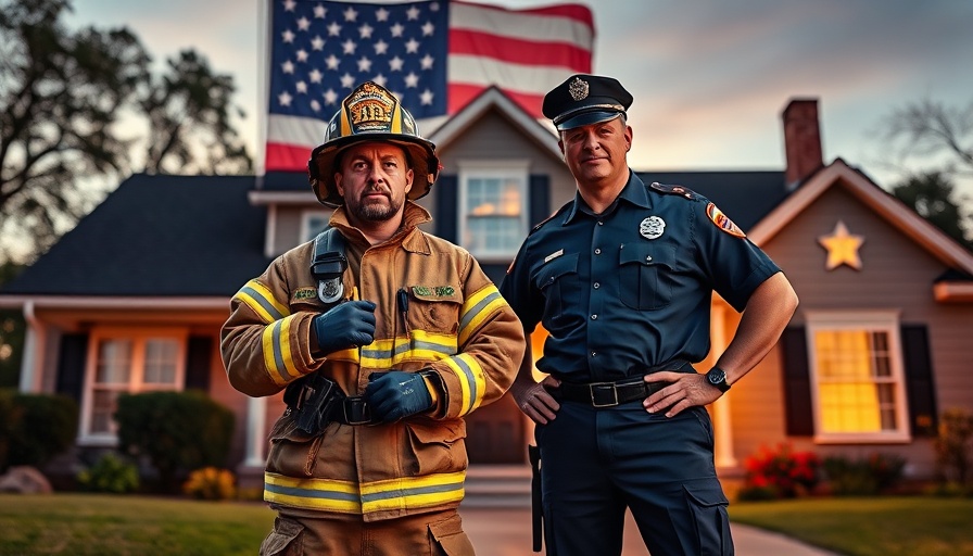 2025 First Responder Giveaway poster with firefighter and police officer.