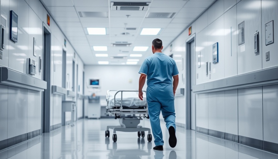 Medical professional in hospital hallway, emphasizing teamwork in clinical setting.