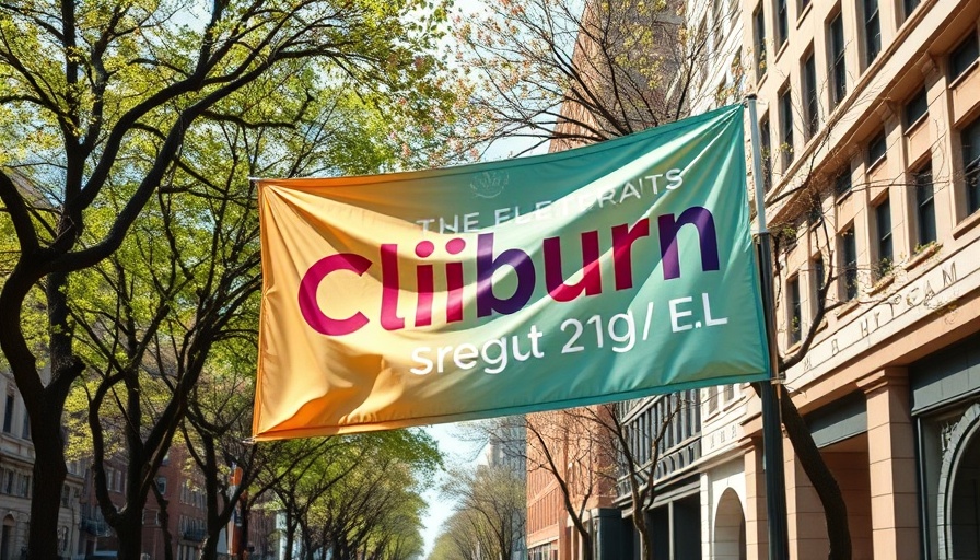 Cliburn International Piano Competition banner on city street.