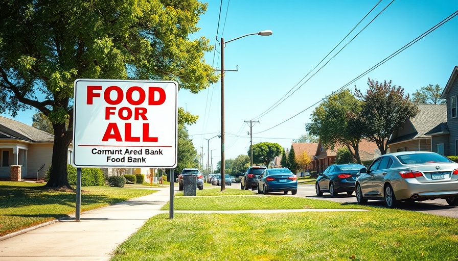 Food insecurity in Fort Worth addressed by local food bank sign.