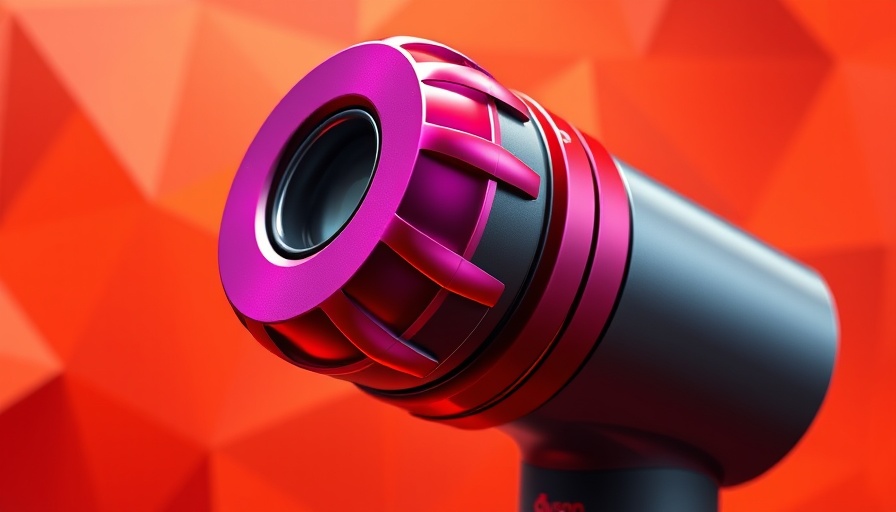Dyson PencilVac vibrant head with geometric design