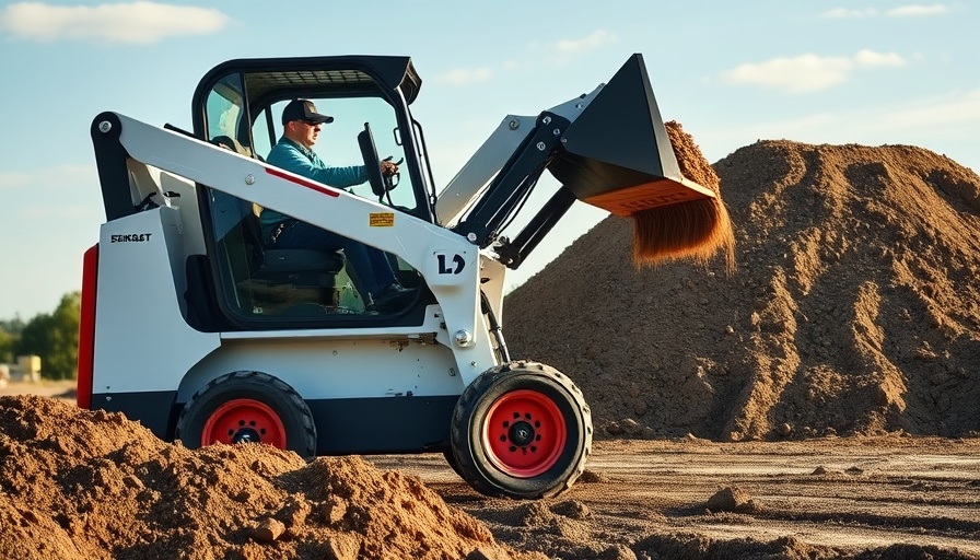Titan Machinery compact loader operating at construction site.