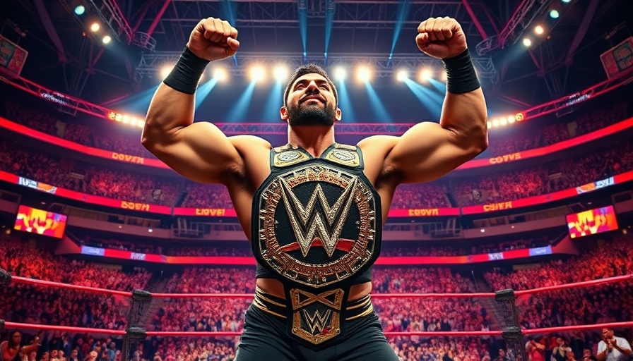 John Cena Heel Turn with wrestler holding championship belt in vibrant arena.