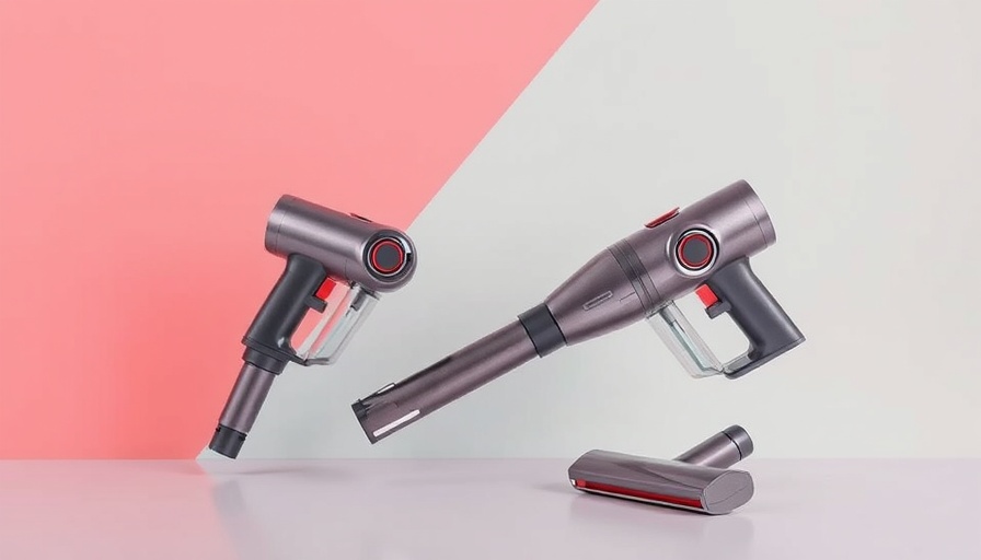 Modern handheld vacuums on geometric background, best handheld vacuums.