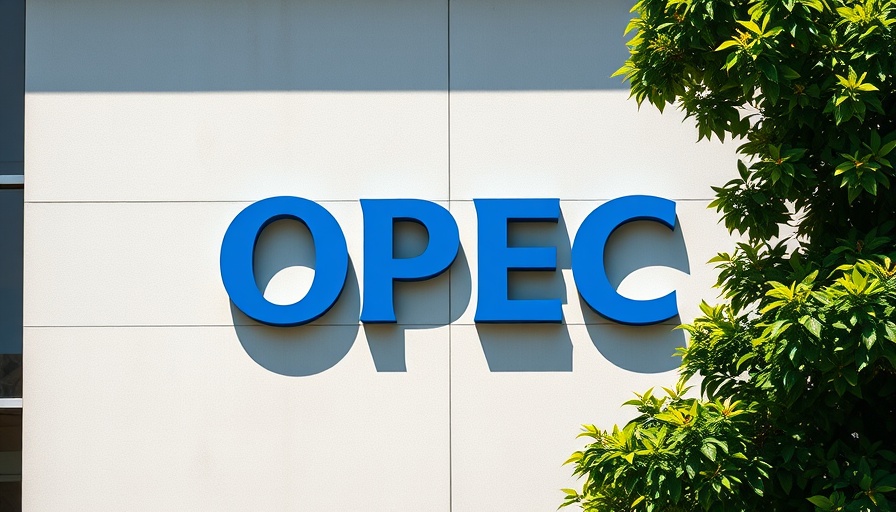 OPEC logo on building with greenery; OPEC oil output increase.