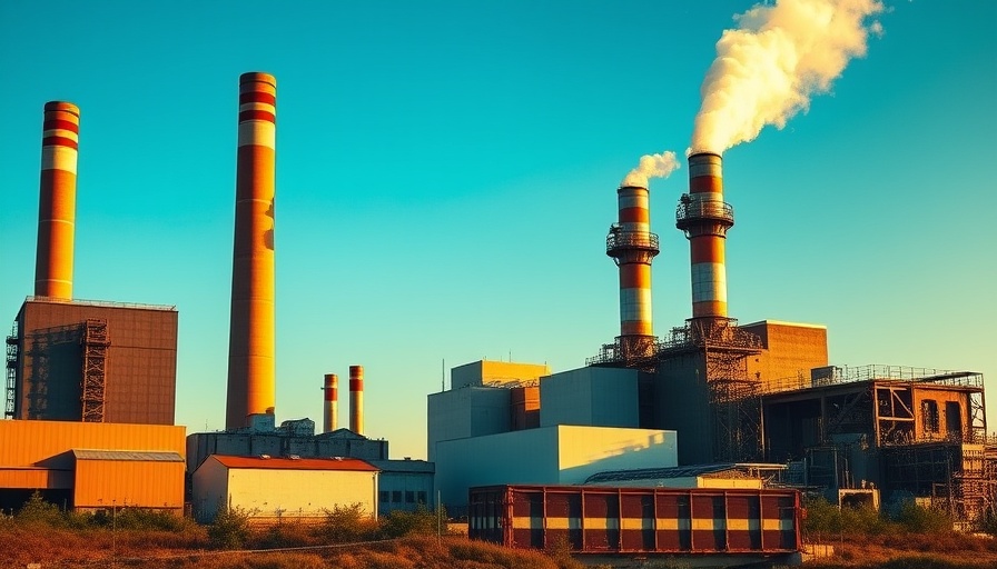 Industrial power plant against a vibrant sky, DOE cancels carbon capture funding context.
