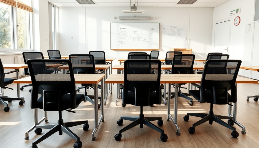 Modern CUE™ Educational Furniture in sunlit classroom.
