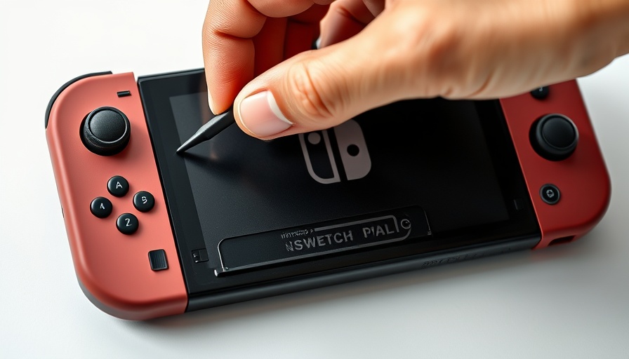 Close-up of Nintendo Switch 2 back panel adjustment, related to joystick drift repair