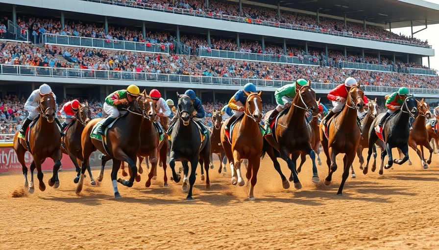 Sovereignty Belmont Stakes racehorses in an intense finish.