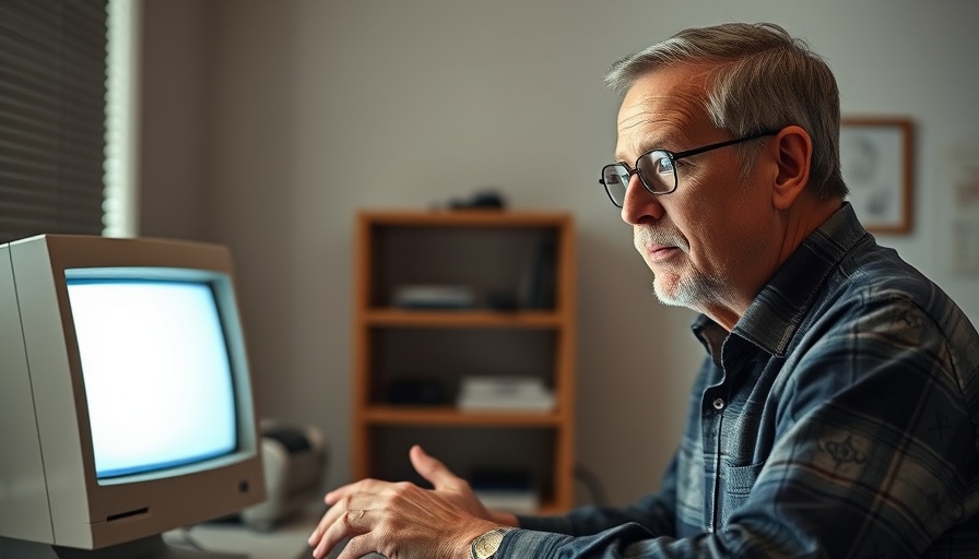 Bill Atkinson Macintosh Pioneer engaging with vintage computer screen.