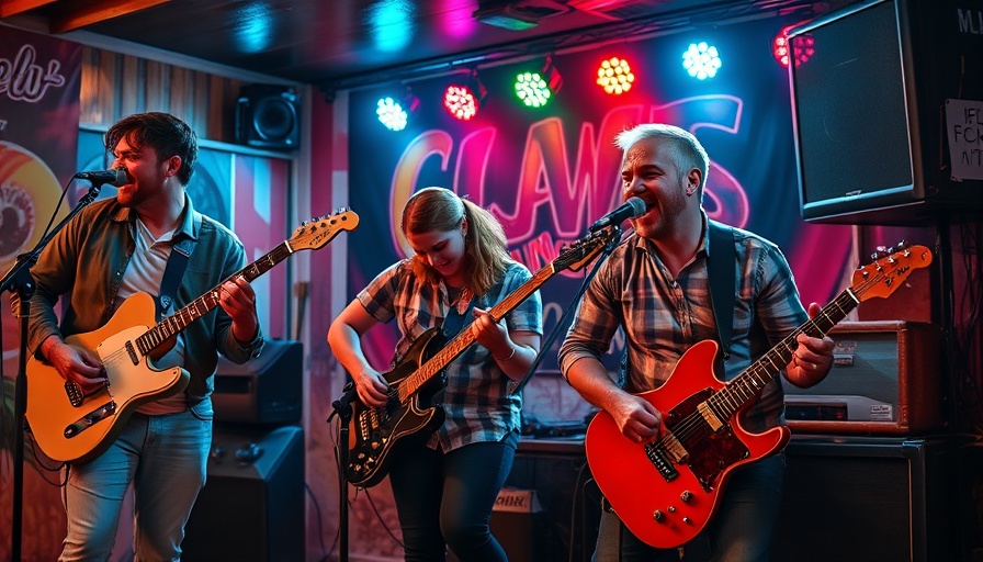 Energetic local band performing at a vibrant DFW venue, supporting local venues.