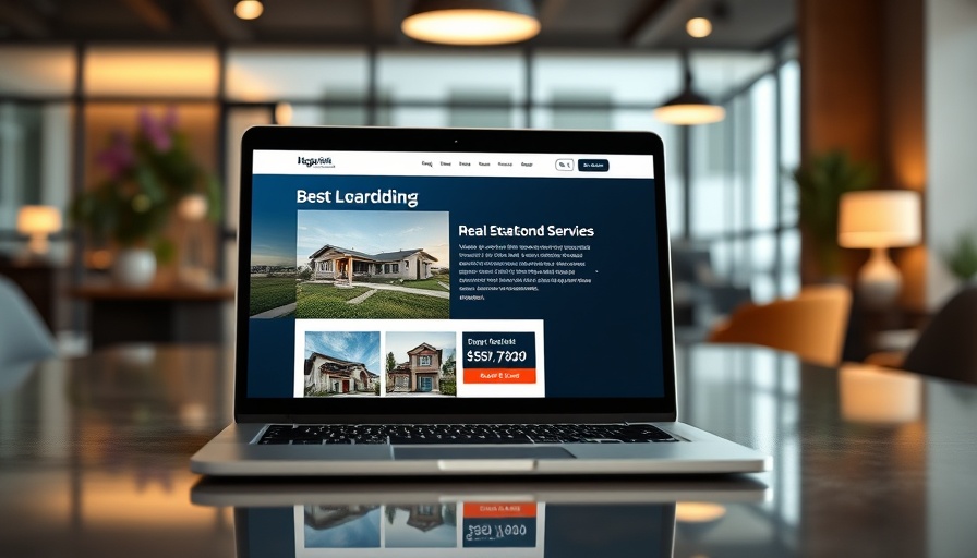 Email marketing templates for real estate displayed on a laptop.