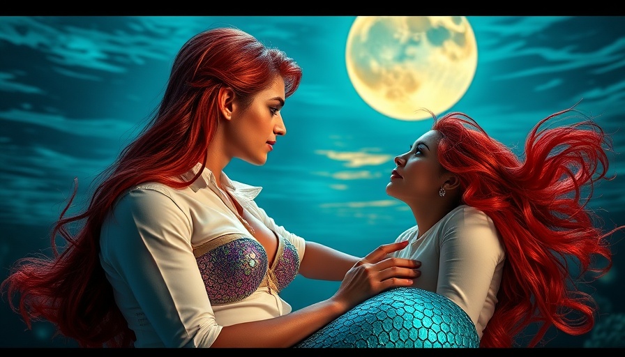 Theatrical scene from Disney’s The Little Mermaid in Dallas, featuring a couple in costume.